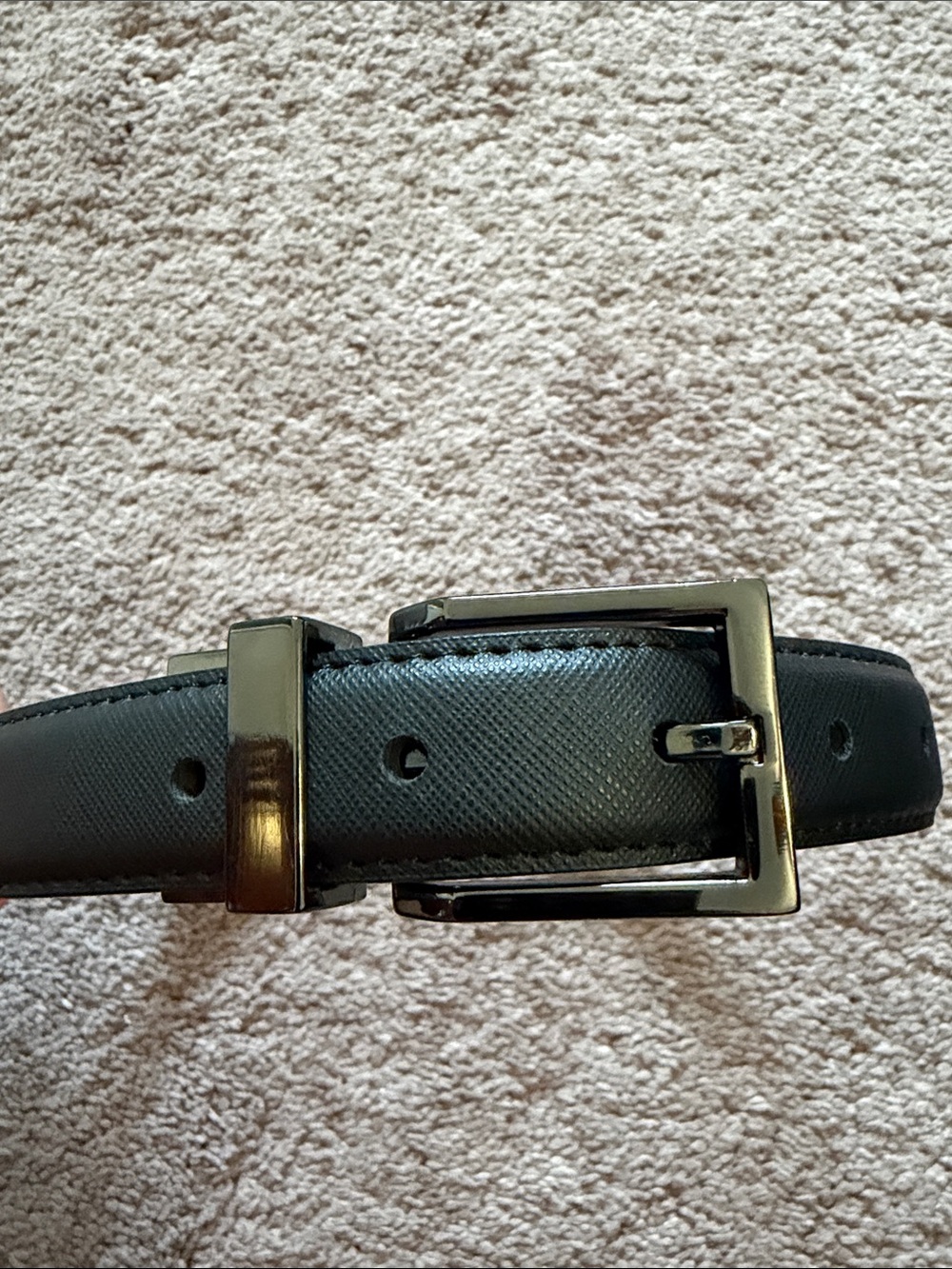 IZOD Boy’s Black & Brown Reversibles Dress Belt w/Brushed Metal Buckle